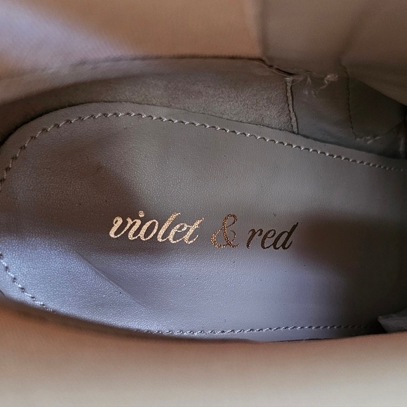 New Violet & Red Loaded Knit Cuff Tan Ankle Bootie Women Size 9.5 - Picture 15 of 16